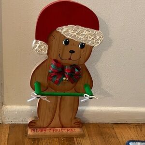 Charming Holiday Bear with Santa Hat